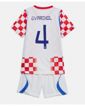Billige Fotballdrakt Kroatia Josko Gvardiol #4 Replika Hjemmedraktsett Barn VM 2026 Kortermet (med bukser)